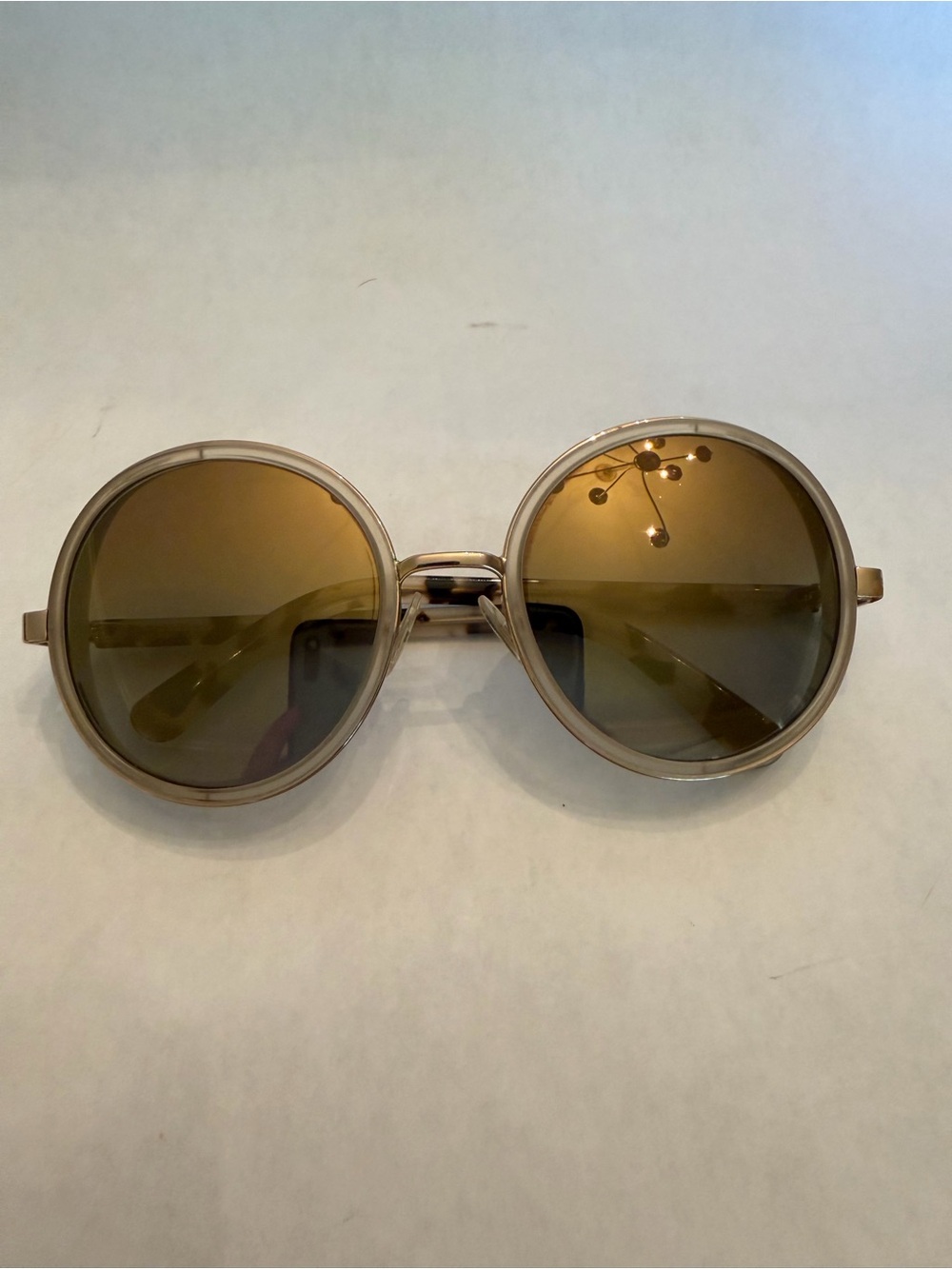 Jimmy Choo Round Retro Sunglasses - Brown Lenses